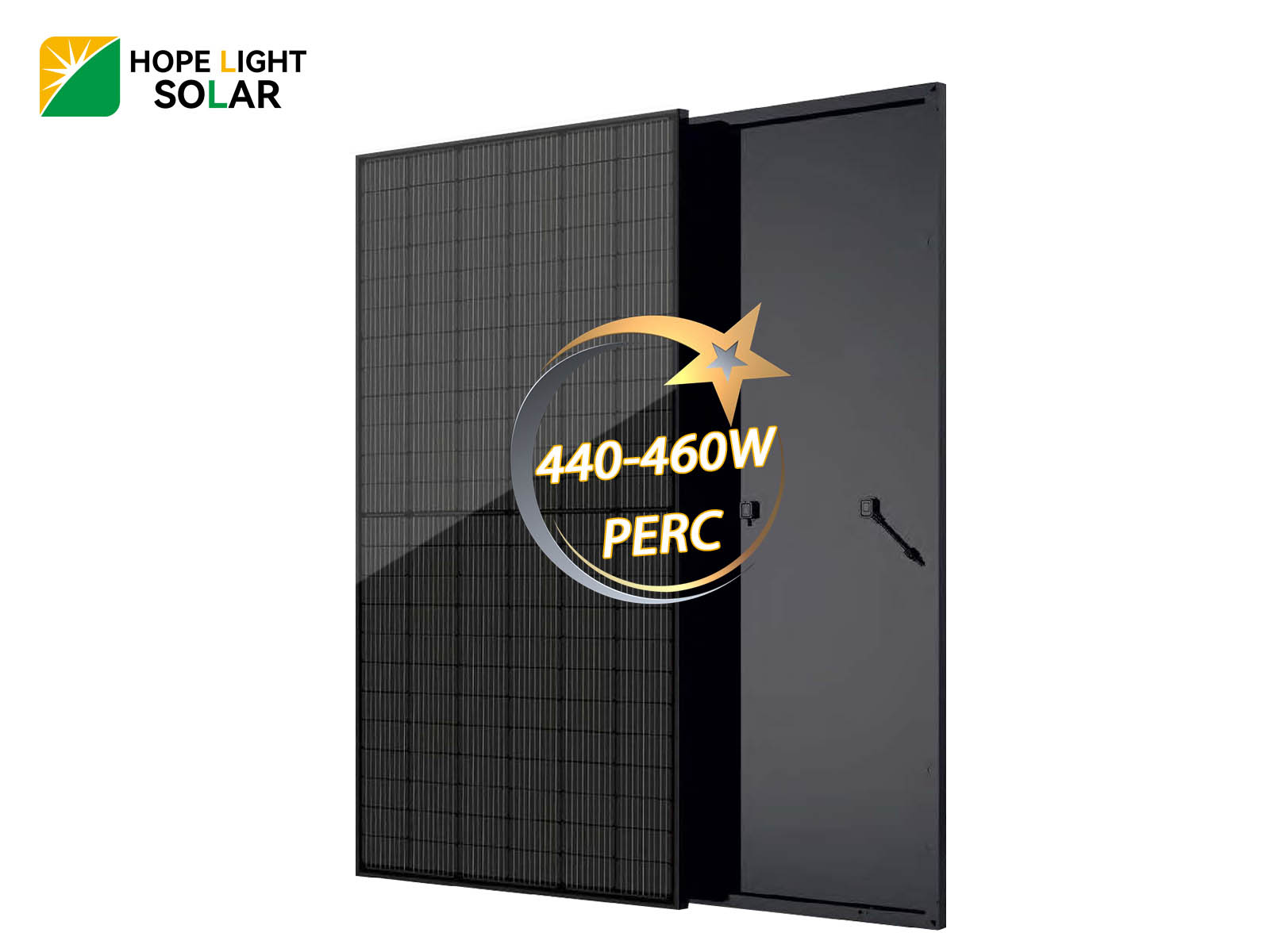 Painel solar PERC totalmente preto de vidro único 450W