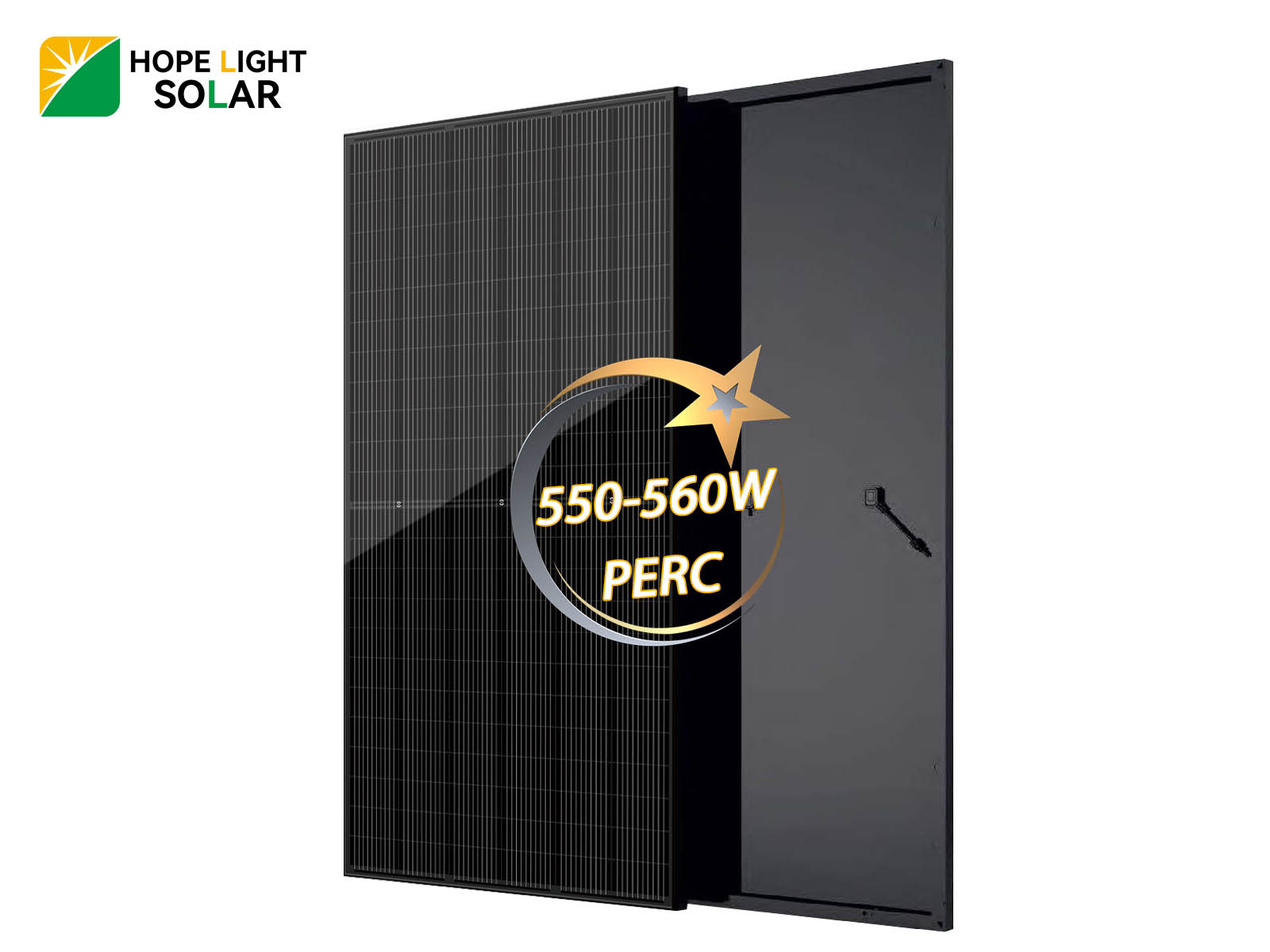 Painel solar PERC totalmente preto de vidro único 550W 560W